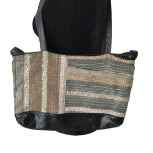 BRIXTON Vancouver handbag purse with woven fabric.